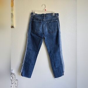 7 For All Mankind Blue Cropped Ankle Jeans